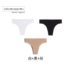Intimissimi 意舒漫女士舒适半包臀无痕粉底液三角裤3条装SBD49V