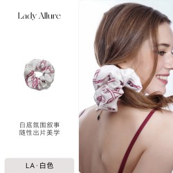 LADYALLURE 「LA」Dua·浪漫复兴丨情人节系列*鎏光缎面高定印花白色睡裙袍女