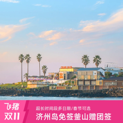 杭州-韩国济州岛/釜山4-5天自由行机票含团签行李