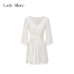 LADYALLURE 「LA」Paris · 软白巴黎丨莫代尔温柔纯欲蕾丝家居睡裙女带胸垫