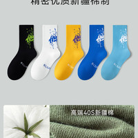 纽宾迪 青少年袜子男款学生新疆棉防臭运动袜初中生大童秋季中筒篮球潮袜