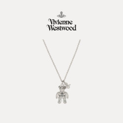 Vivienne Westwood 西太后RUBY泰迪小熊银色项链
