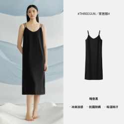 三枪 [冰立方]三枪2026春夏吊带裙3A抗菌防螨凉感冰丝莫代尔薄睡裙女