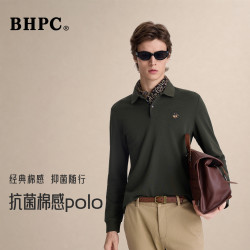 BEVERLY HILLS POLO CLUB 26秋冬新款男士polo衫翻领复古休闲长袖
