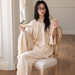都市丽人 睡衣女秋2026新款云朵棉长袖长裤慵懒风松弛感家居服套装