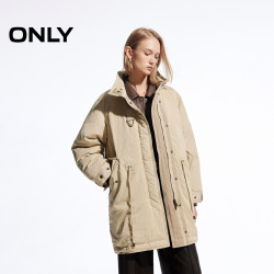 ONLY 冬季新款90白鸭绒极简风立领派克长款羽绒服女