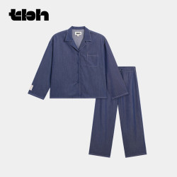 野兽派 tbh野兽派家居天丝棉牛仔家居服套装可外穿情侣睡衣