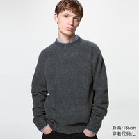优衣库 souffle yarn舒芙蕾圆领针织衫/长袖优衣库男装舒芙蕾毛衣486080