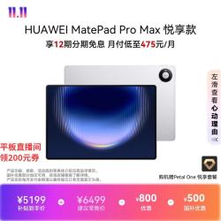 华为 MatePad Pro Max 13.2英寸 3K OLED屏 12GB+256GB 皓月银 平板电脑