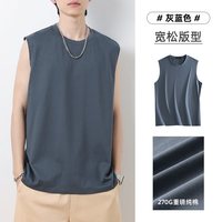 派丹图 270g精梳纯棉 美式重磅背心男 2026夏季无袖t恤宽松运动篮球纯色