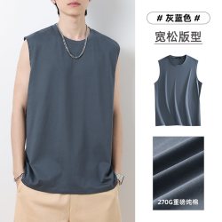派丹图 270g精梳纯棉 美式重磅背心男 2026夏季无袖t恤宽松运动篮球纯色