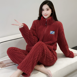 CDMP 睡衣女秋季女款2026新款冬季冬款珊瑚绒家居服加绒加厚女士春秋款