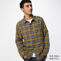 优衣库 法兰绒格子衬衫/长袖优衣库男装女装/衬衣空调衫486595