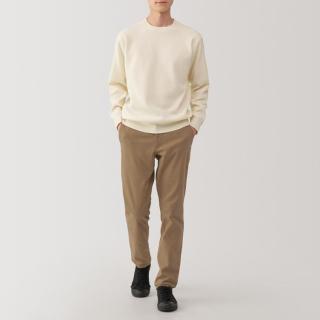 無印良品 MUJI 男式起毛丝光斜纹修身休闲裤