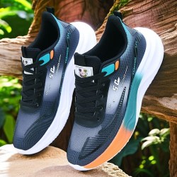 跑步鞋鞋子男2026秋季新款春软底轻便运动休闲鞋皮面透气网面防滑