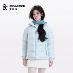 罗宾汉 漫雪彩金冬季新款短款极寒羽绒服男女外套
