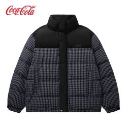 可口可乐 冬季潮牌加厚男士立领羽绒服90绒保暖外套