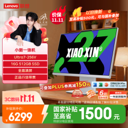 联想 小新一体台式机电脑27英寸(酷睿U7-256V 16G 512GB SSD 无线键鼠 win11)云影白