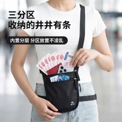 LEHUO TRAVEL RFID防盗刷腰包出国旅行欧洲贴身隐形防偷护照斜挎包轻便防盗包
