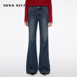 MISS SIXTY 26秋牛仔裤中腰猫须合身喇叭裤