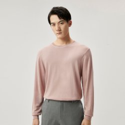 劲霸男装 男士毛衣红色本命年内搭打底衫透气圆领针织衫
