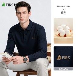 杉杉 [100%纯棉]杉杉男士秋季长袖Polo衫男2026新款亲肤打底衫珠地t恤