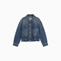 CK Jeans26秋冬新款女士美式复古纯棉落肩翻领潮壳牛仔夹克外套