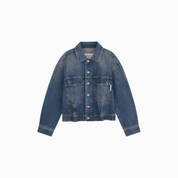 CK Jeans26秋冬新款女士美式复古纯棉落肩翻领潮壳牛仔夹克外套