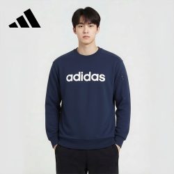 阿迪达斯 男款时尚潮流运动针织套头圆领卫衣JJ0422