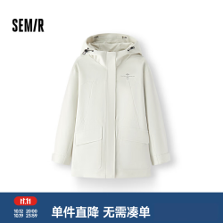 森马 都市护身服|中国国家地理系列外套女春三防防风收腰时尚夹克 香草白10708 XL
