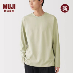 無印良品 MUJI 无印良品 MUJI 男式 天竺编织 圆领长袖T恤 男士男款男装秋季上衣