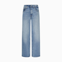 CK Jeans26秋冬新款女士复古潮流微弹做旧洗水高腰阔腿牛仔裤