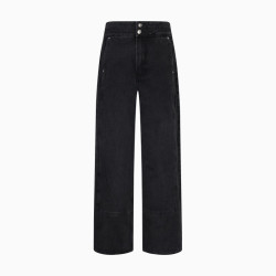 CK Jeans26秋冬新款女士美式复古潮流纯棉高腰显腿长阔腿牛仔裤