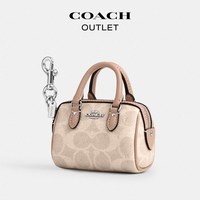 COACH 奥莱女士经典标志老花迷你ROWAN手袋挂件包挂