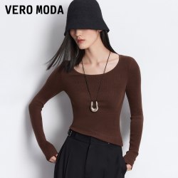 VERO MODA [Baby衫]VeroModa针织衫女26秋新款含绵羊毛高智淡人翻领圆领打底