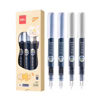 得力 SF607 一次性钢笔 墨蓝 4支装