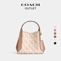 COACH 奥莱女士马车图案HADLEY21号半月包水桶菜篮子斜挎包