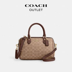 COACH 奥莱女士老花ROWAN 中号手提包波士顿包斜挎包