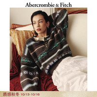 Abercrombie & Fitch 150-26011 美利奴羊毛混纺 彩色条纹 XS 女士针织衫