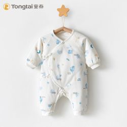 童泰 秋冬婴儿连体衣纯棉初生宝宝外出棉服夹棉a类哈衣
