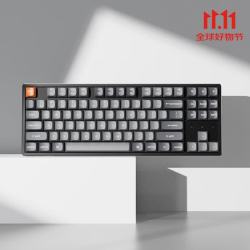 Keychron 渴创 K8Max 机械键盘 三模无线键盘 客制化键盘 游戏办公键盘 QMK/VIA开源改键 六层内填充 黑色 K8Max 不可插拔 RGB 茶轴