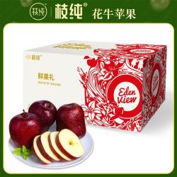 枝纯 正宗甘肃天水花牛苹果当季新鲜水果4.5斤红蛇果脆粉彩箱