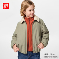 优衣库 童装男童女童仿羊羔绒翻领棉服490470 54 绿色