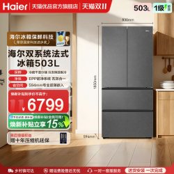 海尔 云溪系列 BCD-503WGHFD1CYXU1 风冷法式多门冰箱 503L 云溪灰