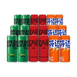 可口可乐 零度无糖可乐雪碧芬达330ml罐装组合 碳酸饮料 可乐6+雪碧6+芬达6