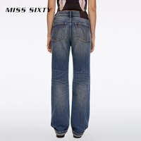 MISS SIXTY 2026秋季新款牛仔裤女中腰复古做旧猫须磨白磨破直筒裤