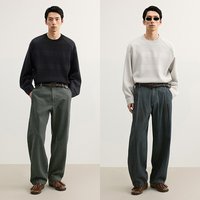 速写 男装春秋新款男士上衣长袖拼接插肩袖上衣套头宽松休闲运动