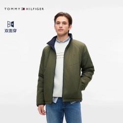 TOMMY HILFIGER Tommy秋冬男防泼水双面穿潮流休闲轻薄立领棉服夹克