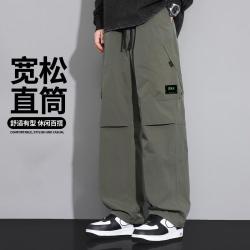 d&x 时尚百搭青少年秋冬季款男式宽松直筒工装裤