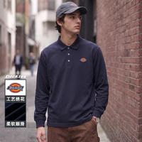 Dickies 复古简约秋季T恤男女式休闲翻领百搭长袖POLO衫